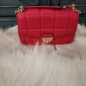 Michael kors leather large soho bag handbag crossbody shoulder chain